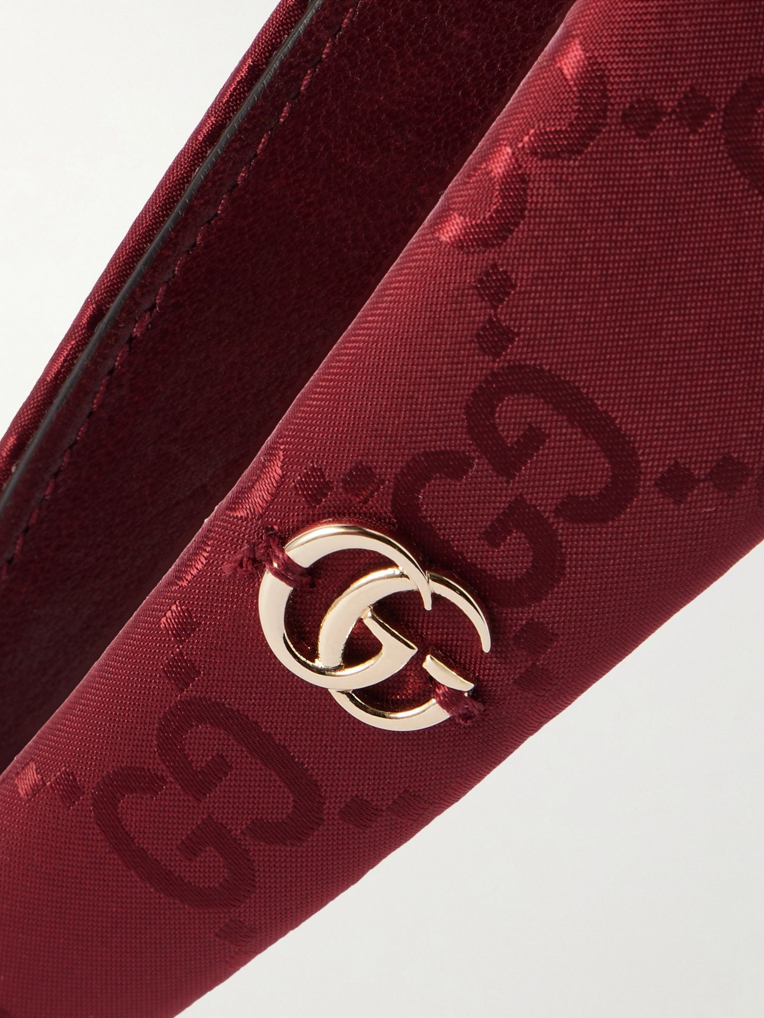 Embellished nylon-jacquard headband Burgundy - 4