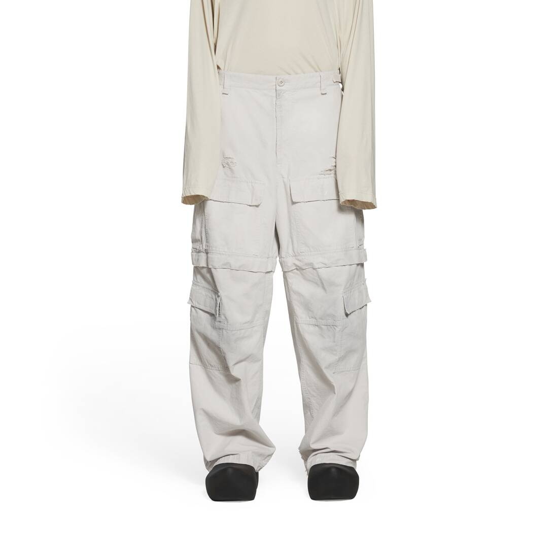 Men's Large Cargo Pants in Light Grey - 5