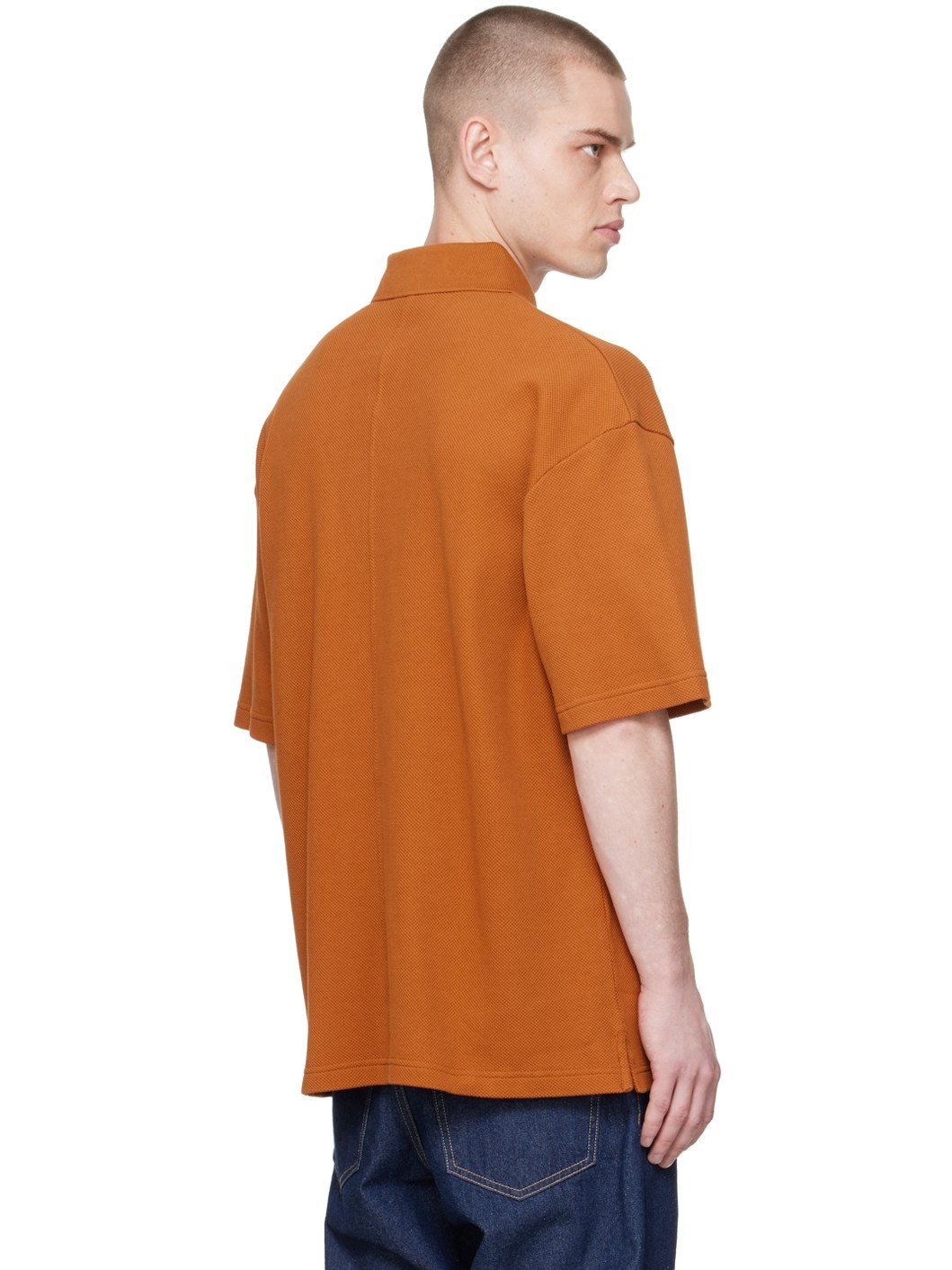 Brown Textured Polo - 3
