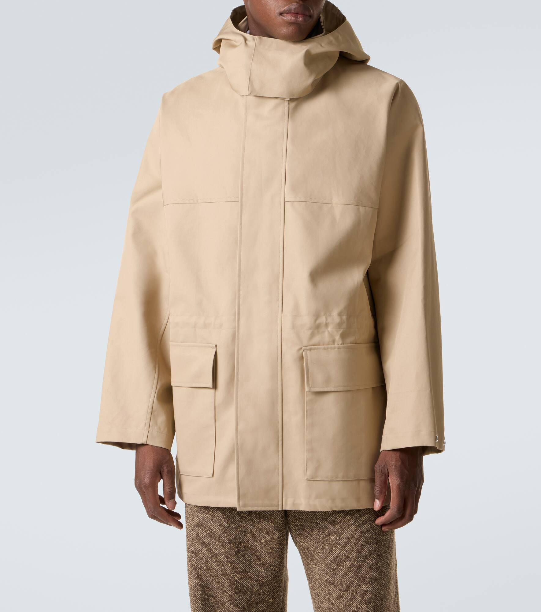 Hooded cotton gabardine jacket - 3