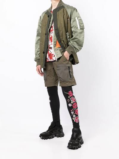 Comme des Garçons Homme Plus floral embroidered leggings outlook