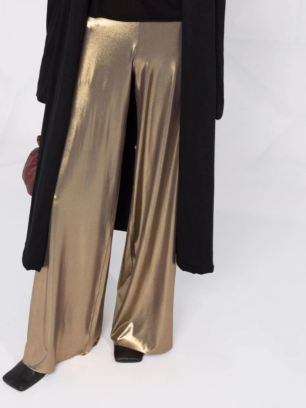 metallic wide-leg trousers - 5