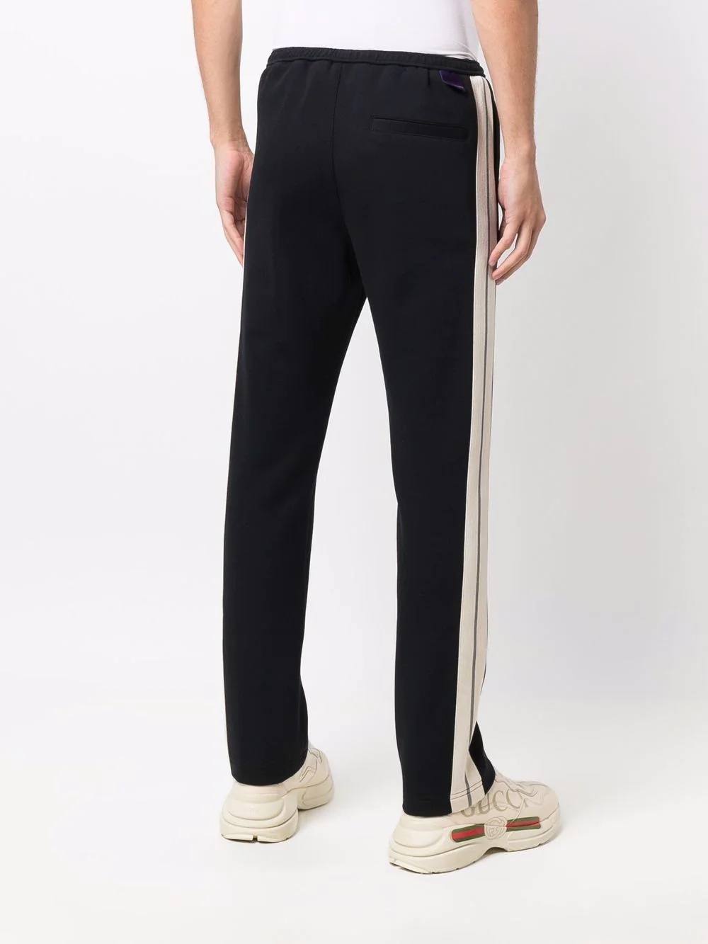 fitted side stripe track pants - 4