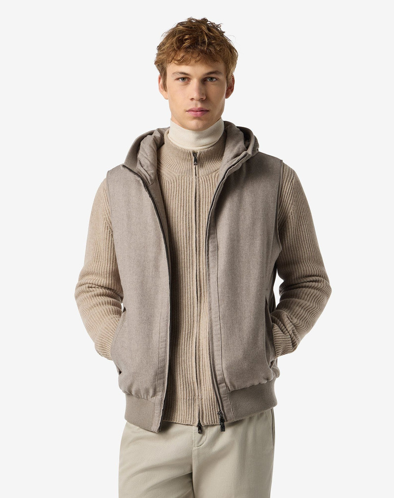 CORNELIANI Beige technical cashmere waistcoat outlook