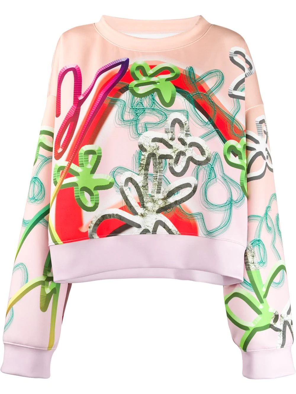 graffiti flower print sweater - 1