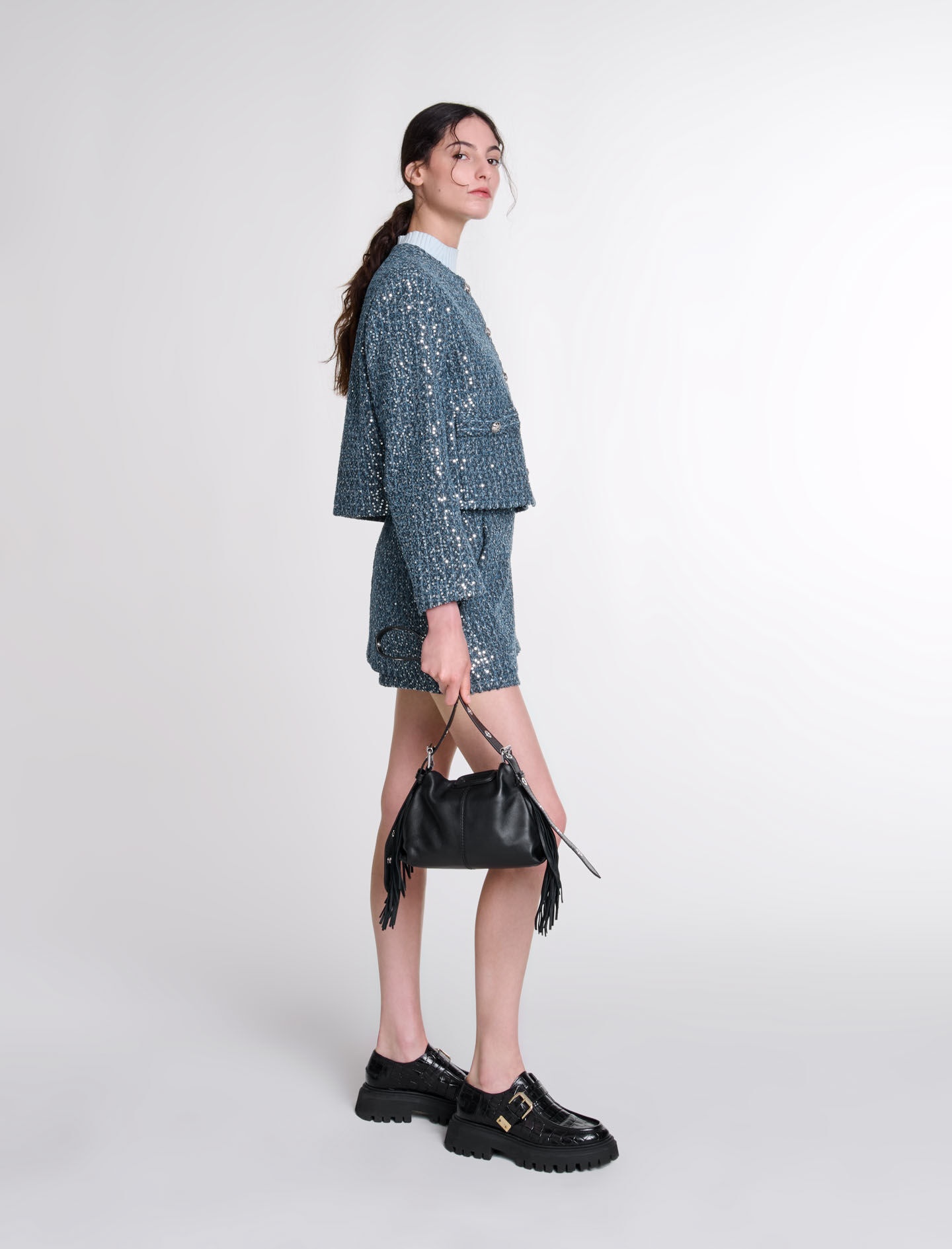 Sequinned tweed jacket - 3