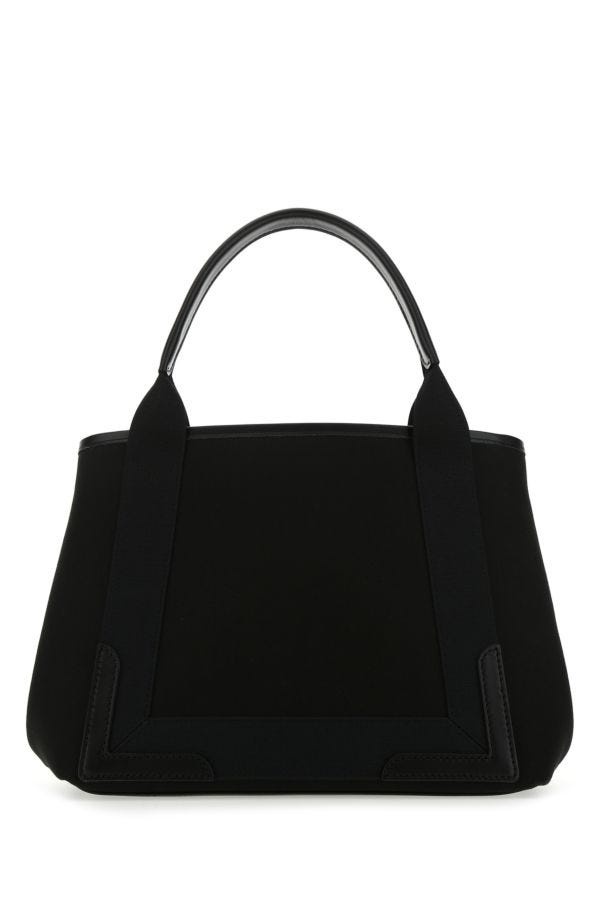 ハンドバッグ Balenciaga Balenciaga Black Canvas Small Cabas Navy Handbag BALENCIAGA Black canvas small Cabas Navy handbag
