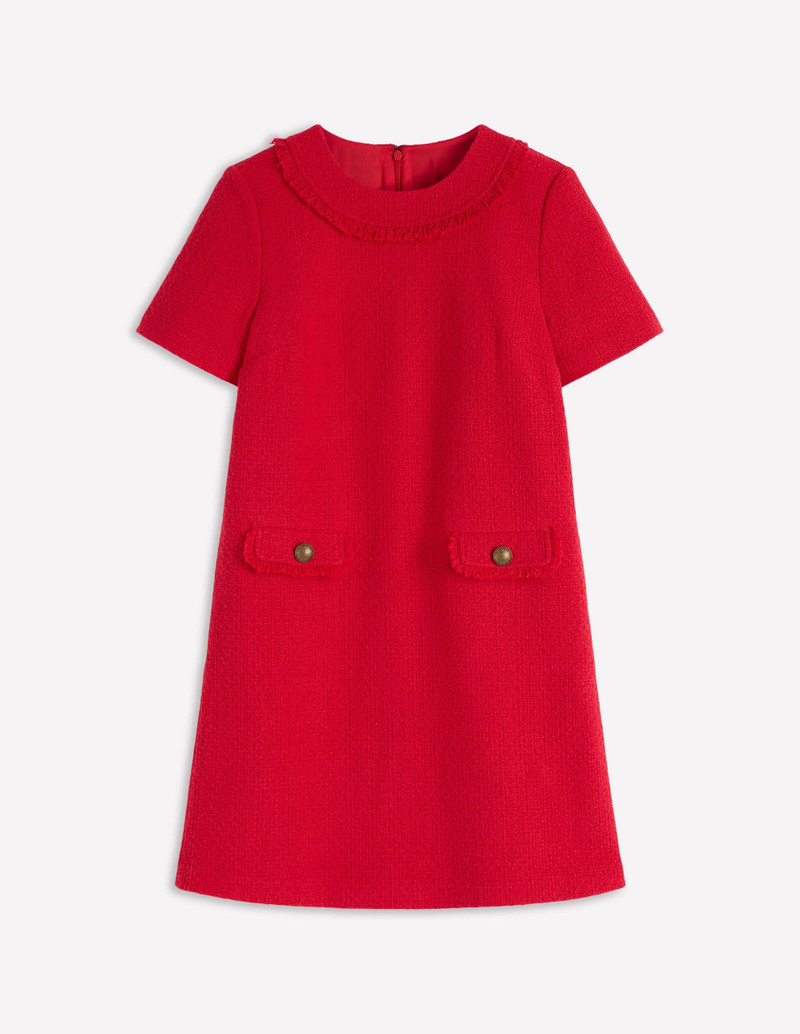 Evita Cotton Shift Dress-Poppy Red 1