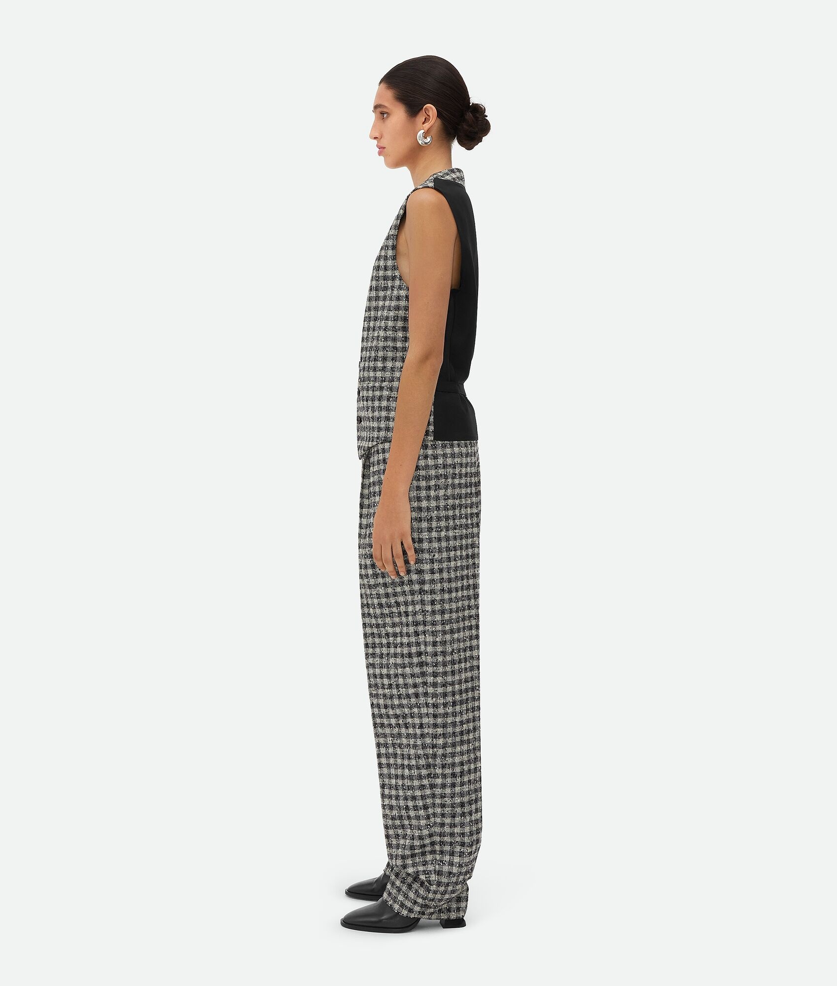 Boucle Gingham Wool Gilet - 2