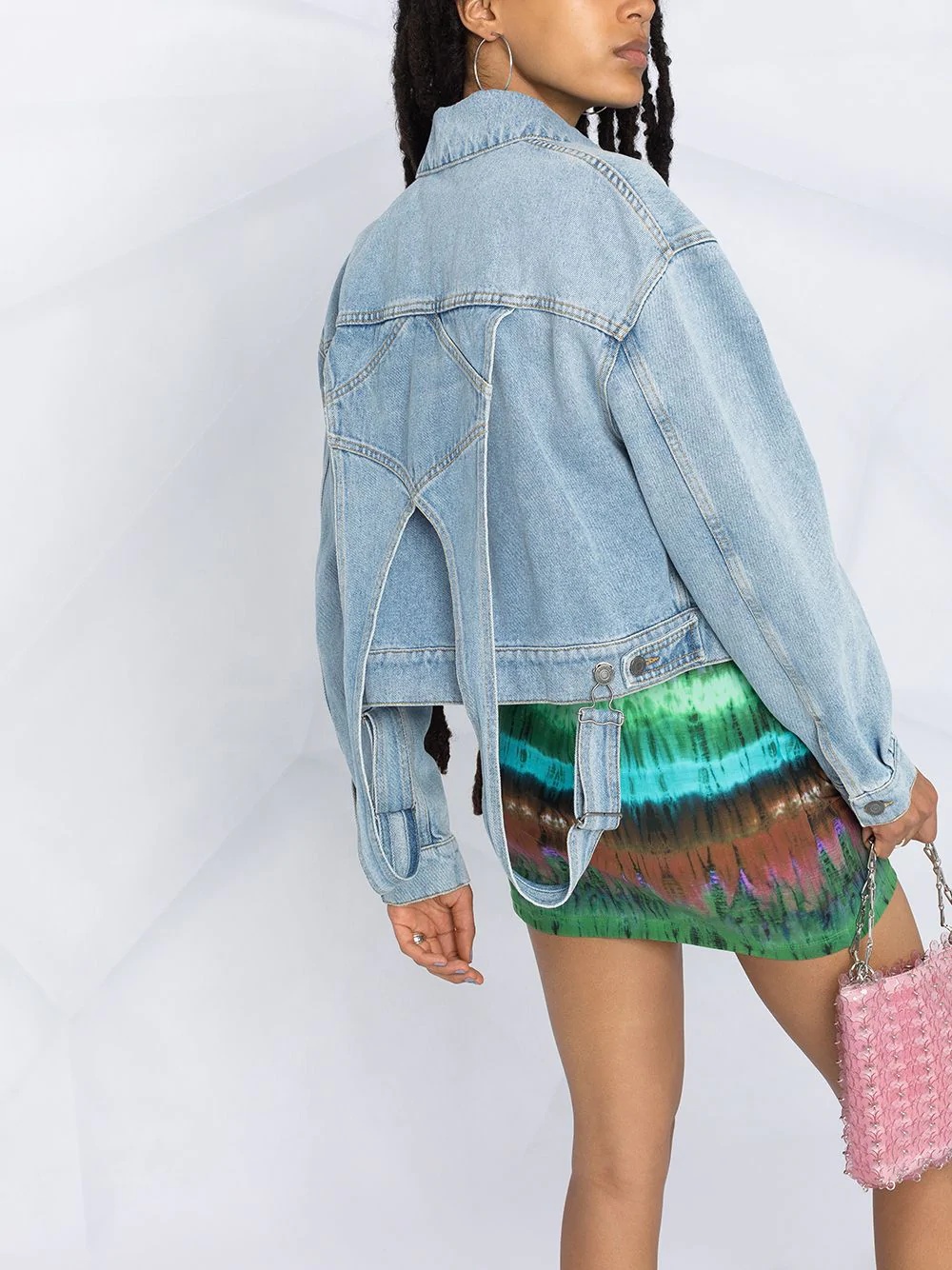 dungaree detail denim jacket - 5