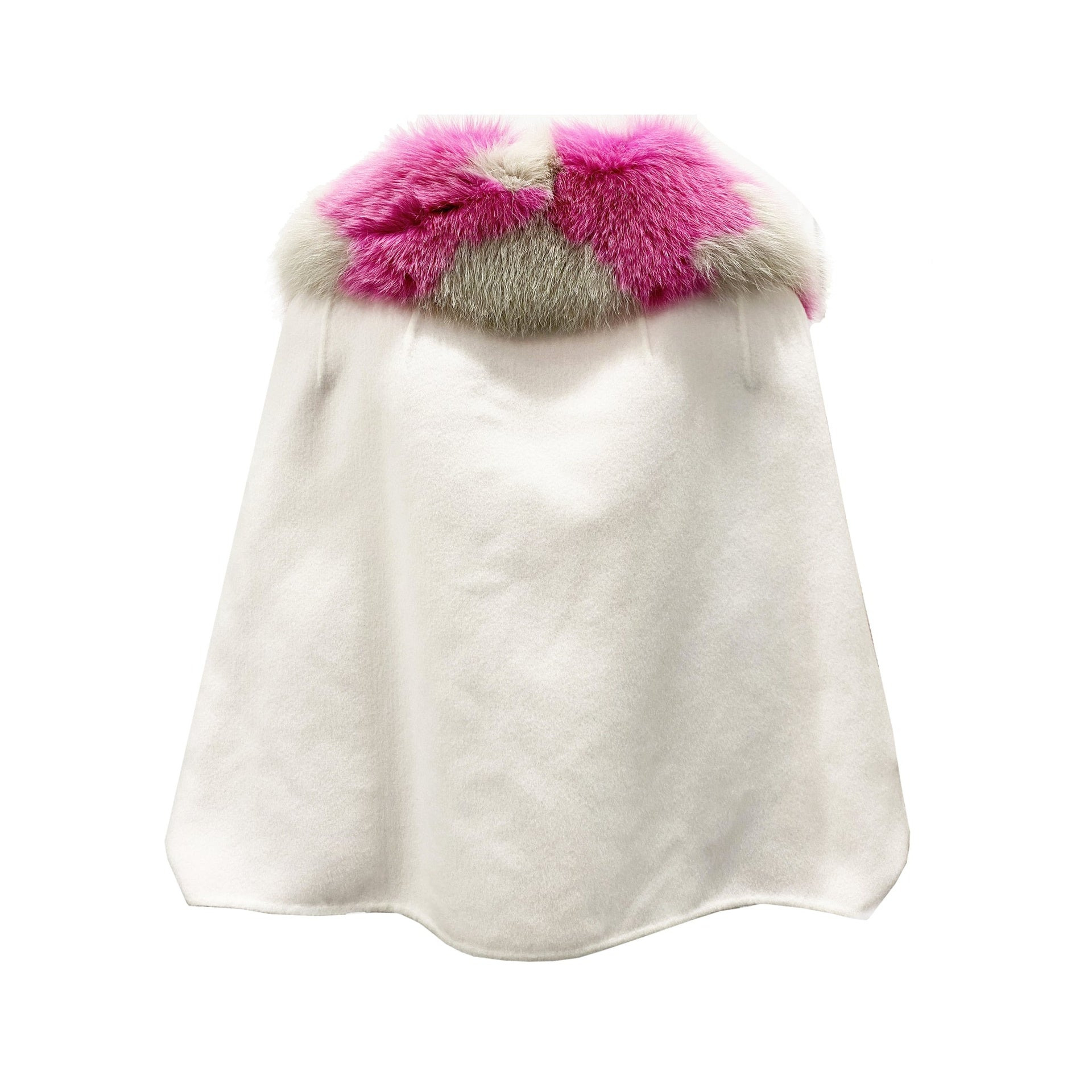 Fendi Fur Collar Cashmere Cape Jacket Women - 2