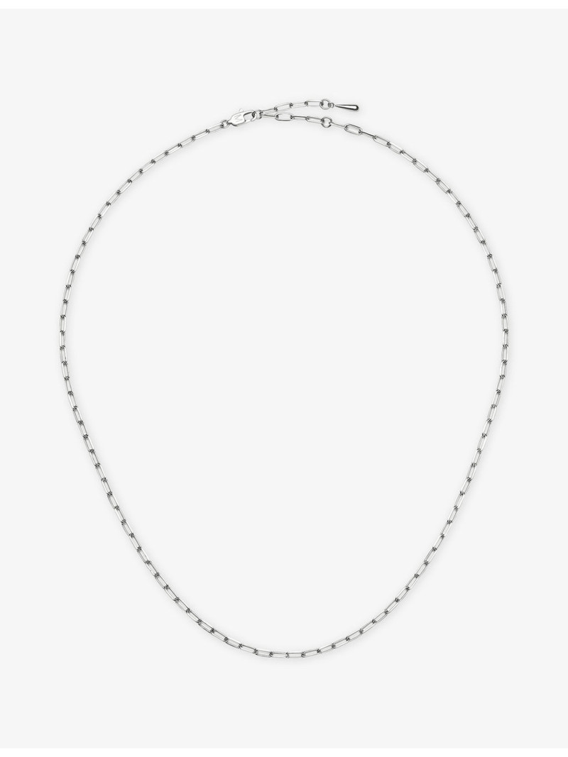 Mini Paperclip Chain Platinum-Plated Stainless-Steel Necklace 1