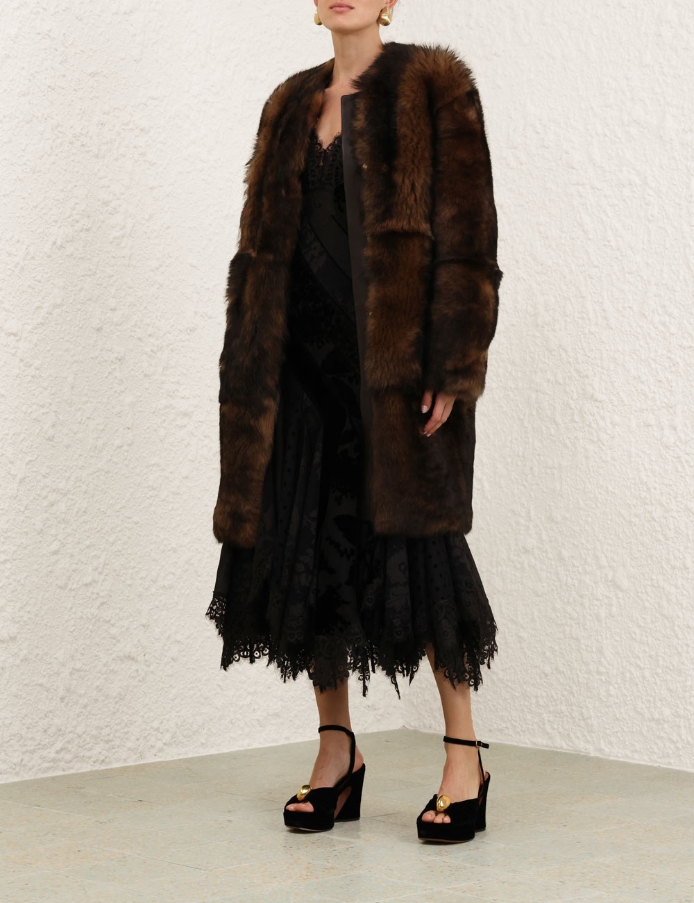 ILLUSTRATION SHEARLING COAT - 8