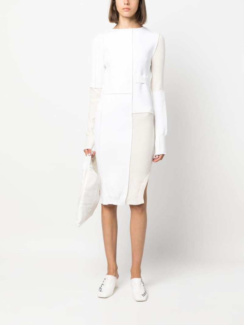 MM6 Maison Margiela colour-block exposed-seam midi dress outlook