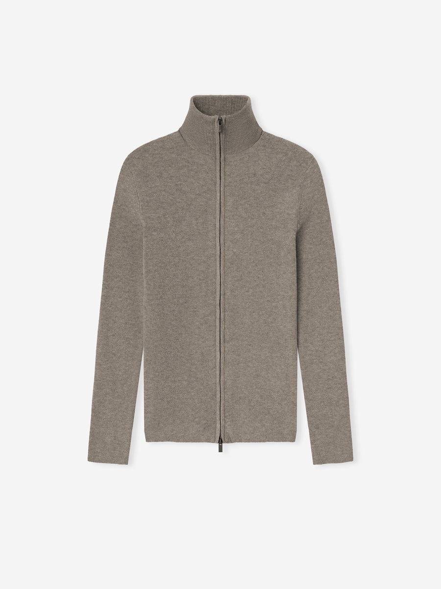 Womens Soft Rib Knit Zip-Up Jacket - 1
