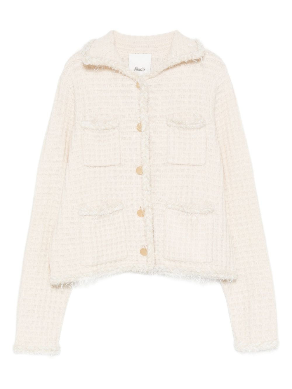 frayed pocket cardigan - 1