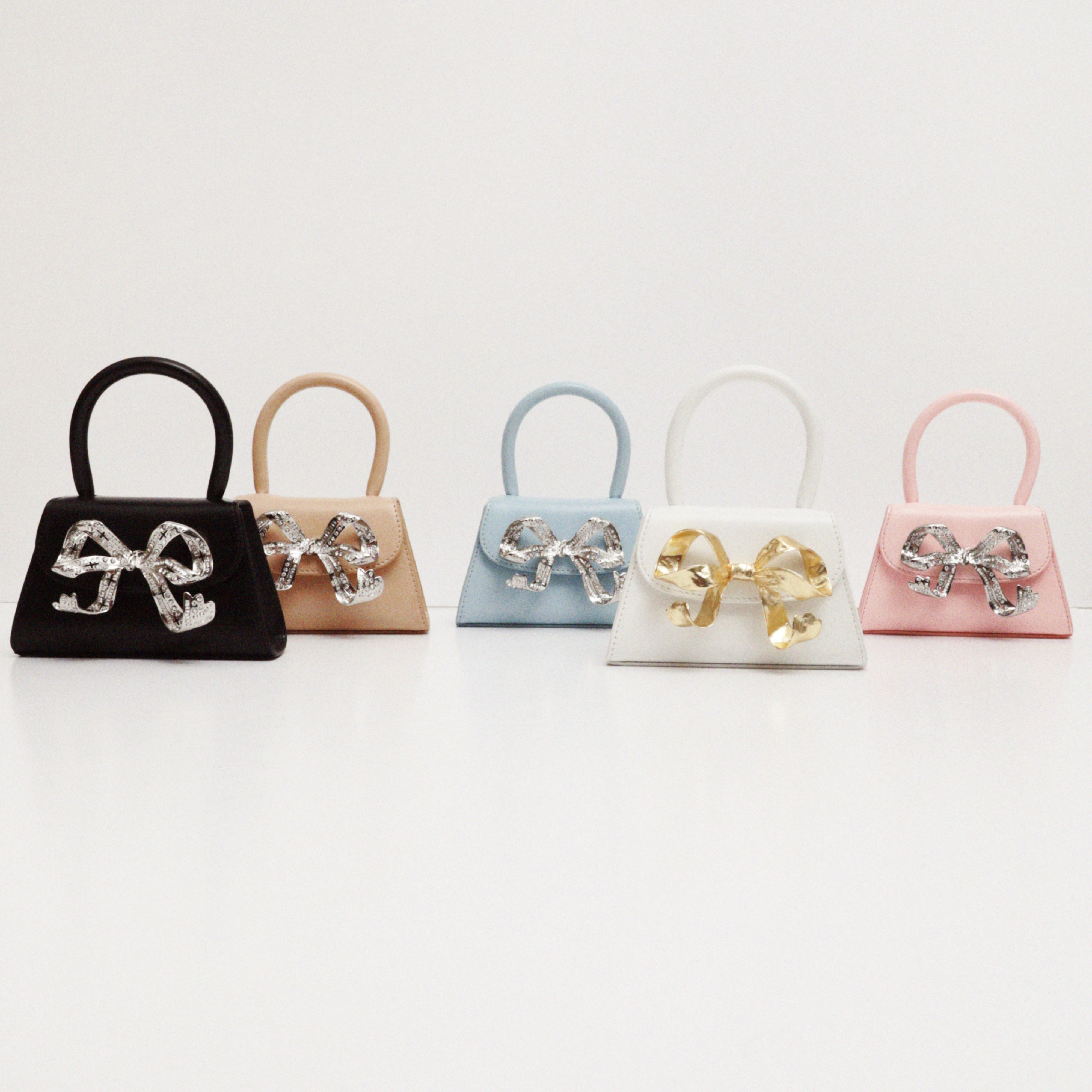 The Bow Mini in White with Enamel - 6