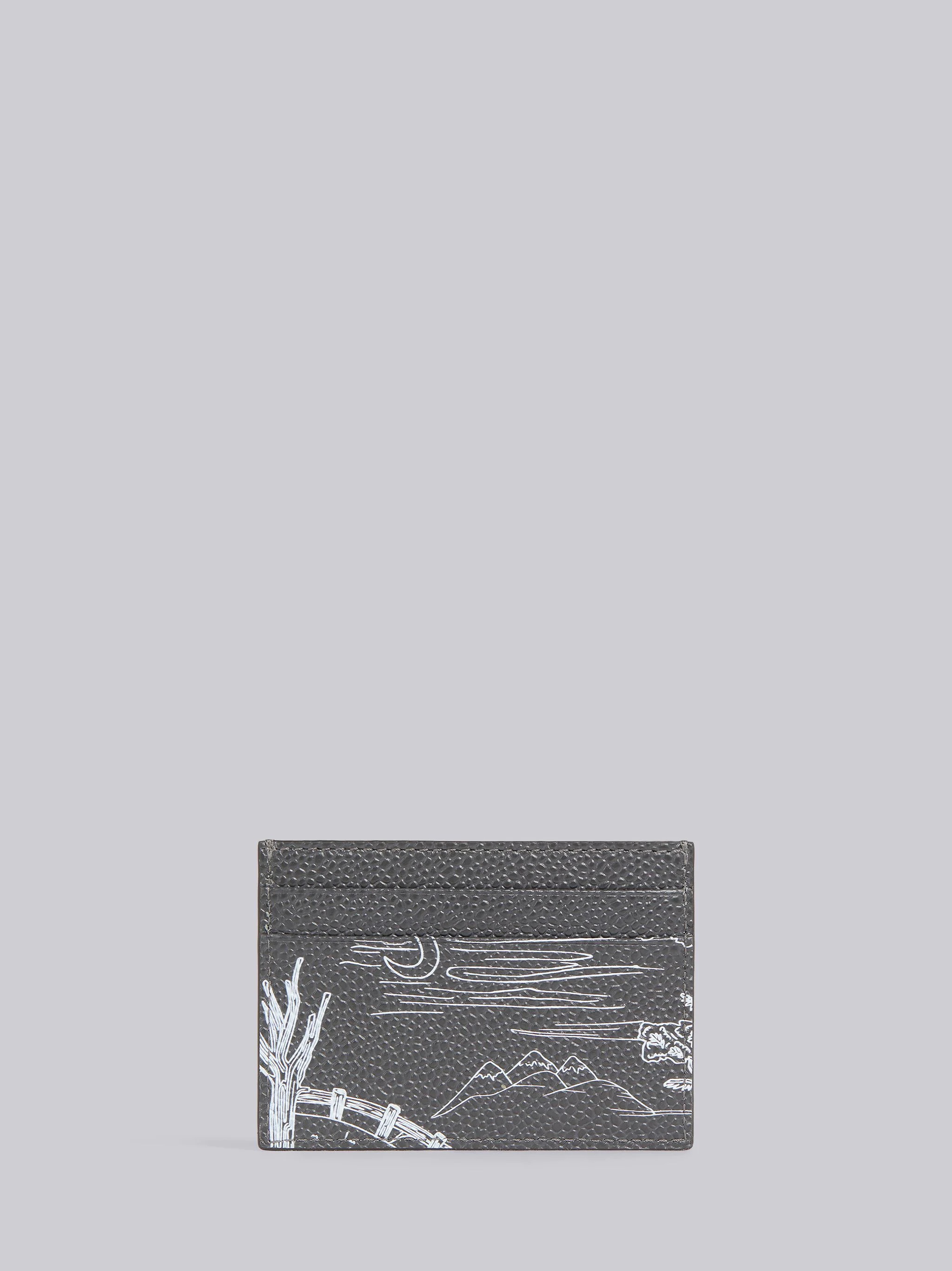 Dark Grey 3D Toile Print Caviar Double Sided Card Holder - 4
