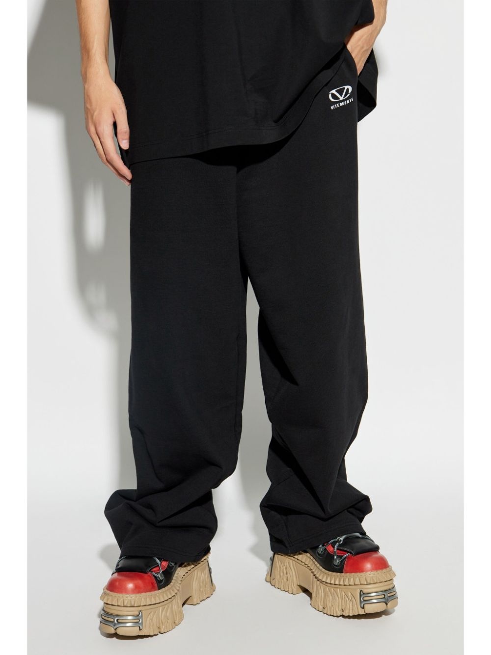 logo-print cotton pants - 3