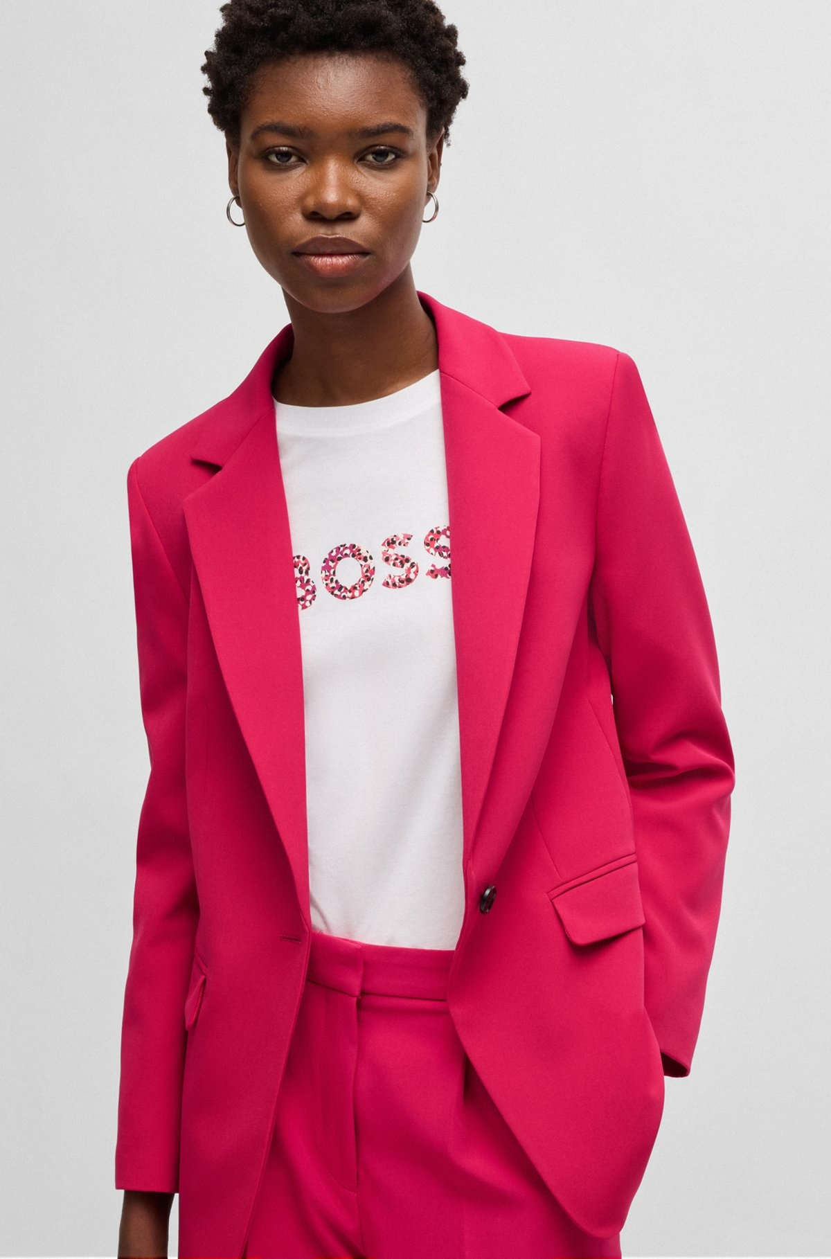 FITTED BLAZER IN STRETCH FABRIC - 6