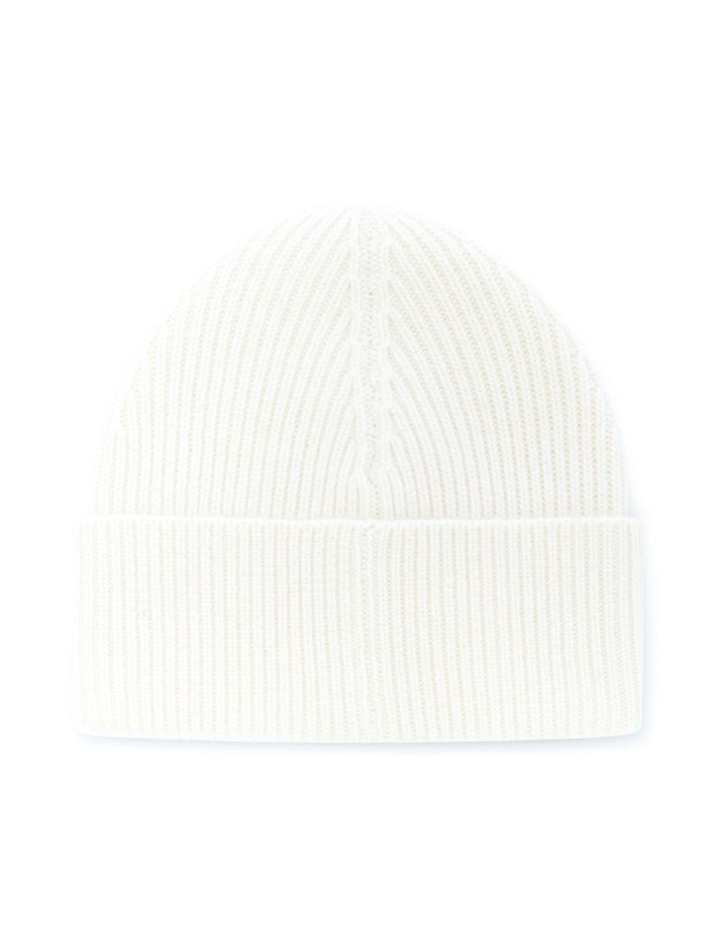 logo-embroidered ribbed-knit wool-blend beanie - 2