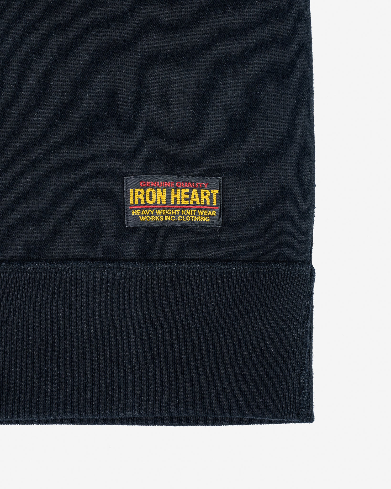 IHSW-69L-BLK 14oz Ultra Heavyweight Loopwheel Cotton Crew Neck Sweat - Black - 5