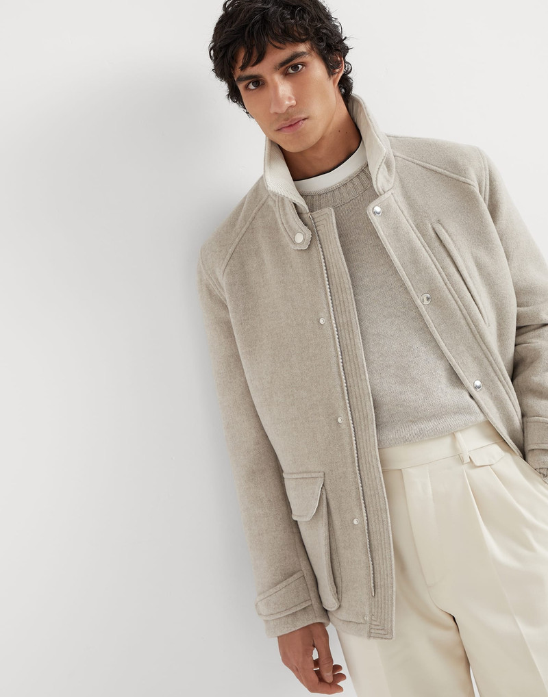Virgin 모직과 cashmere 두 배 피복 분야 재킷 코드로이 삽입 4