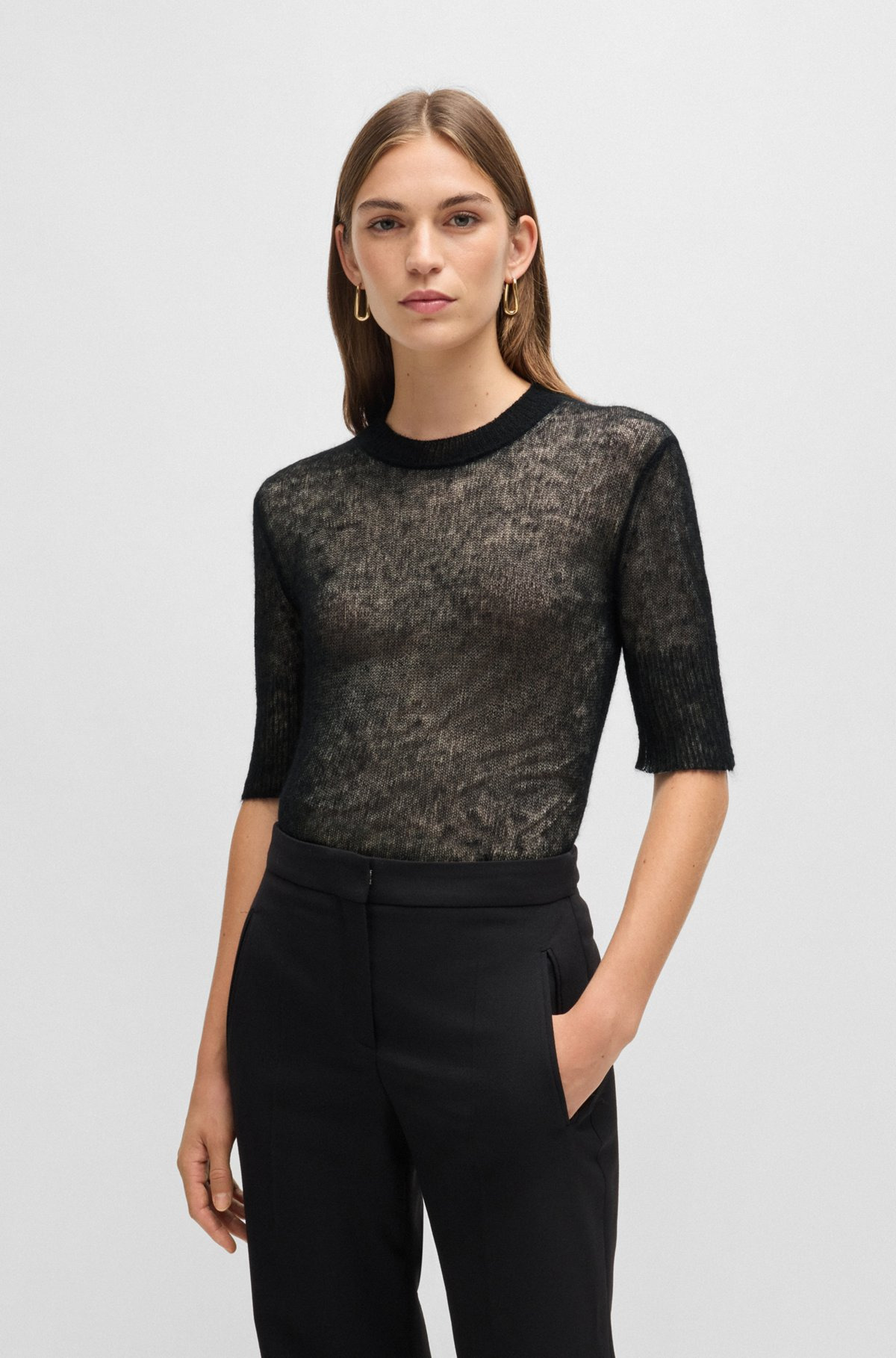 DOUBLE-LAYER SWEATER IN A TEXTURED-WOOL BLEND - 2