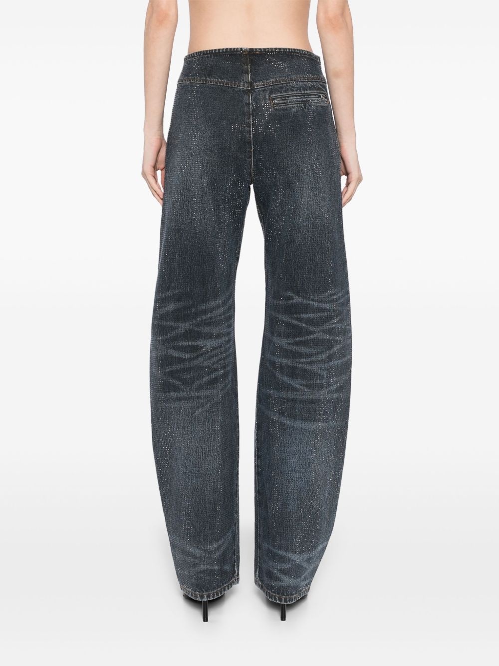 rhinestone-embellished jeans - 4