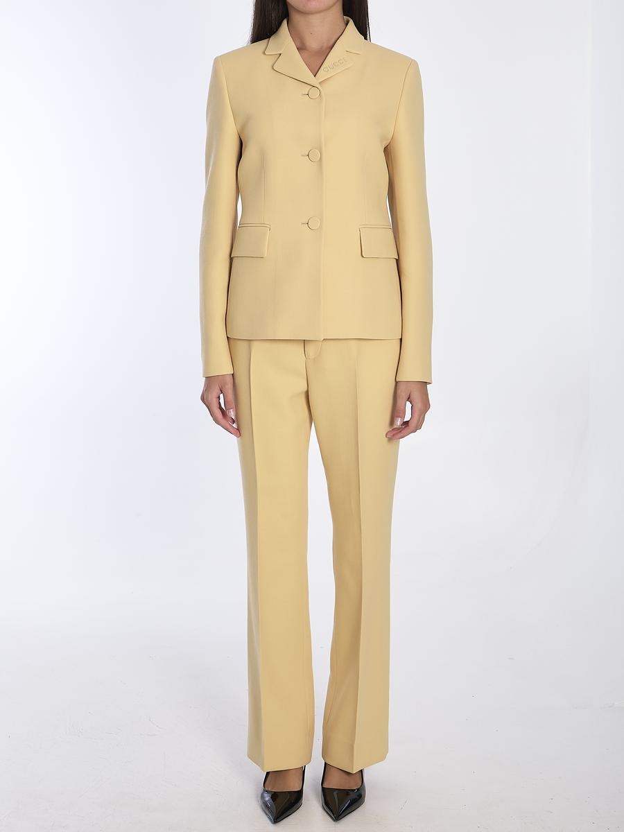 パンツ GUCCI CREAM COLOURED WOOL CREPE TROUSERS GUCCI Cream coloured wool crêpe trousers | TheDoubleF