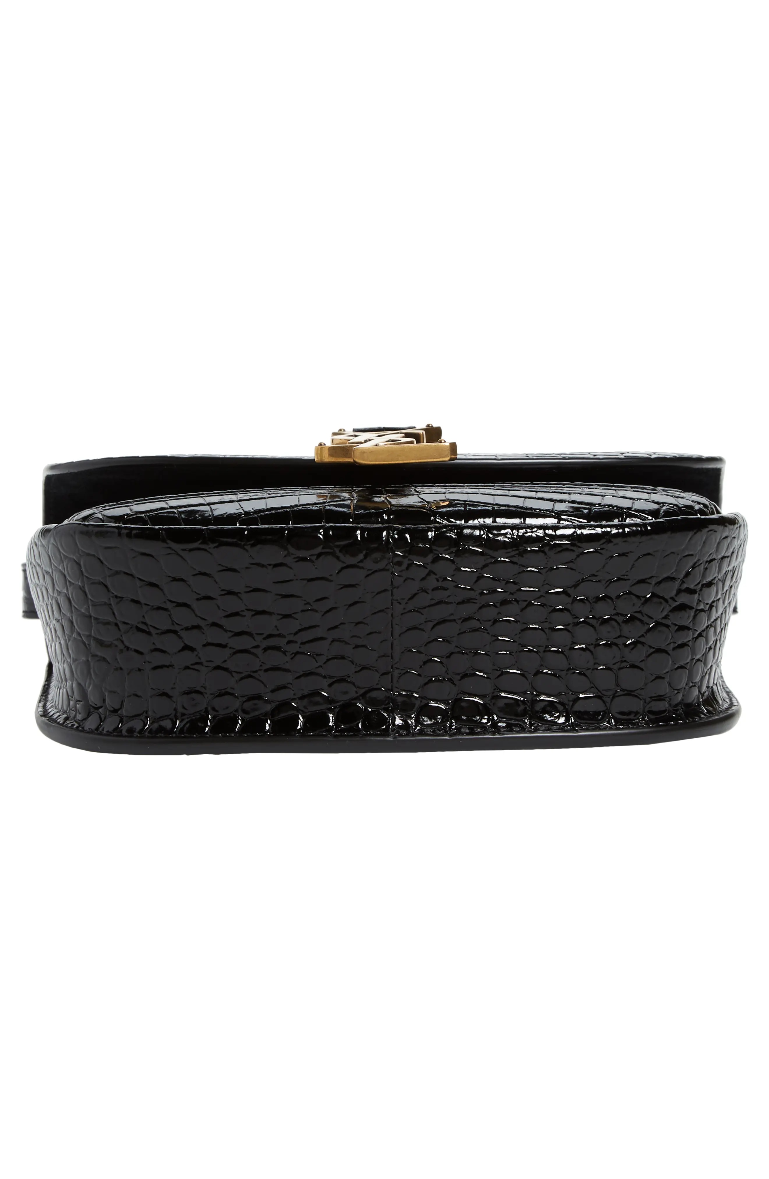 Kaia Croc Embossed Leather Crossbody Bag - 6