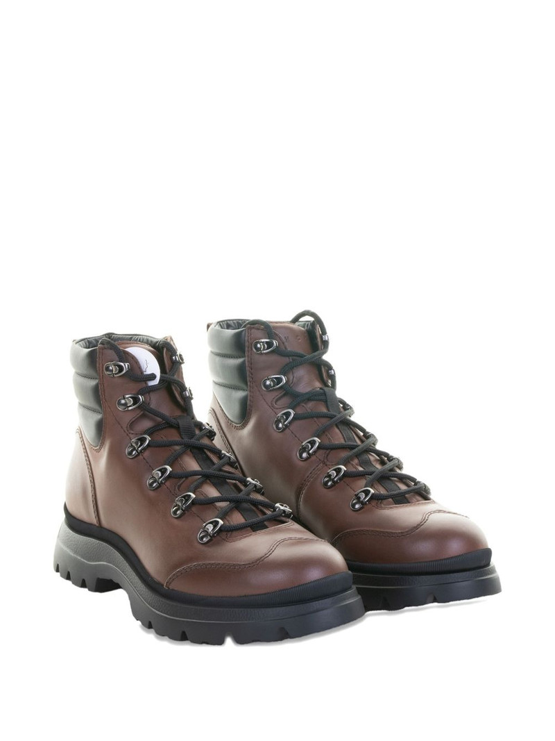 HOGAN lace-up leather boots outlook