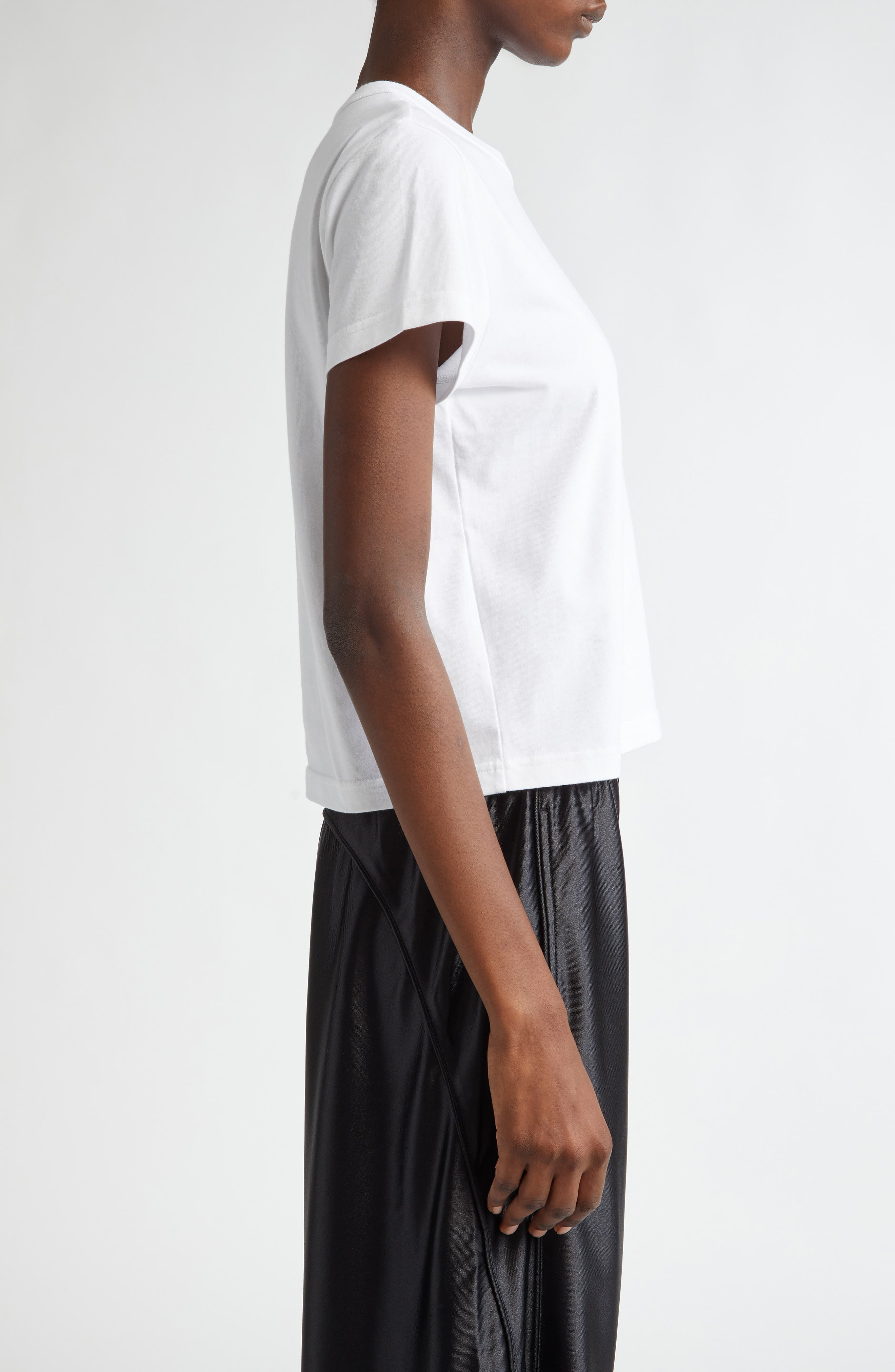 Alexander Wang Puff Logo Shrunken Cotton Jersey T-Shirt in White at Nordstrom - 3