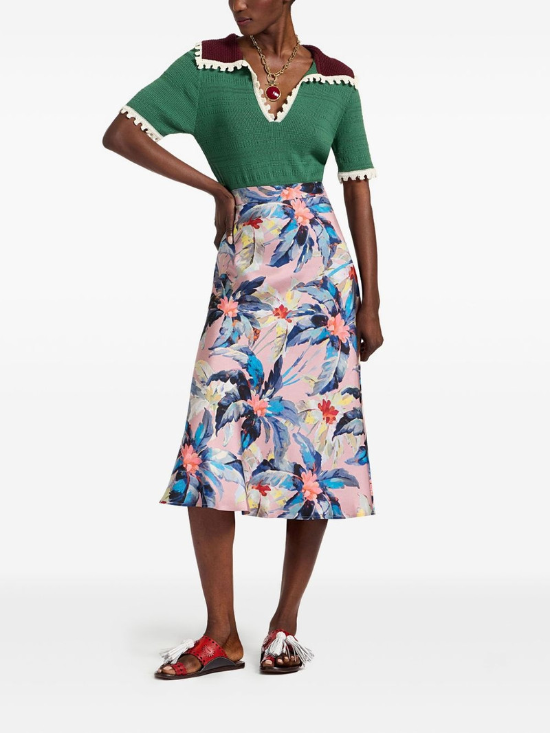 La DoubleJ Lungomare floral-print midi skirt outlook