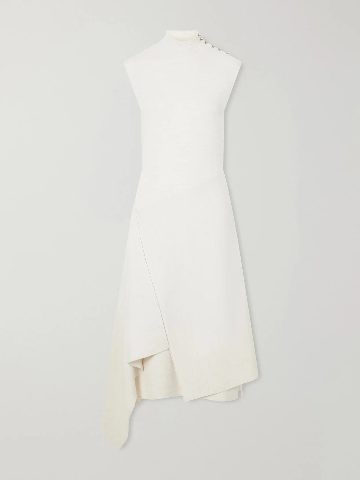 Draped Wool-blend Turtleneck Midi Dress - 1