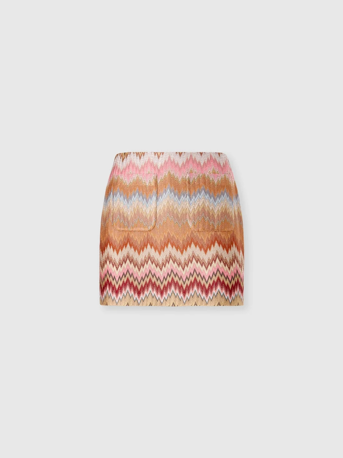 Viscose Chevron Snake-Pattern Mini Skirt - 1