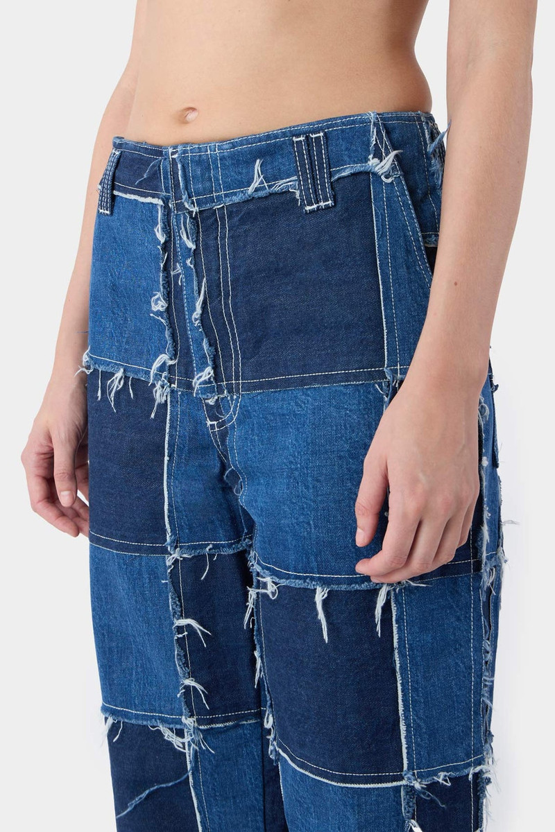 PATCHWORK STRAIGHT PANTS / denim 7