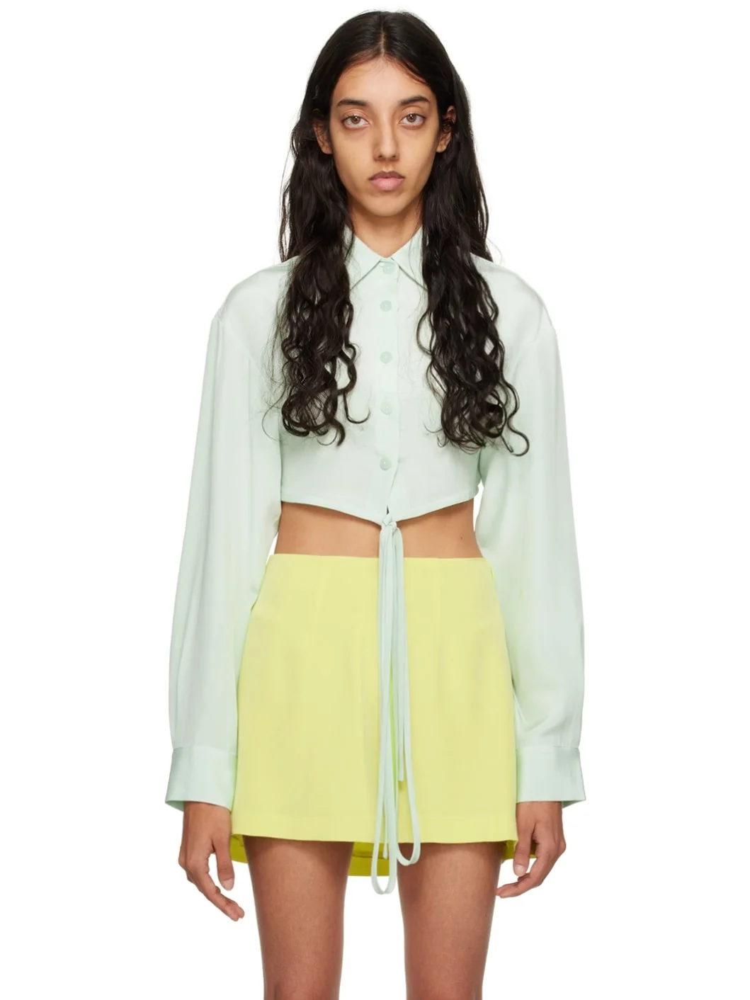 Blue Cropped Shirt - 1