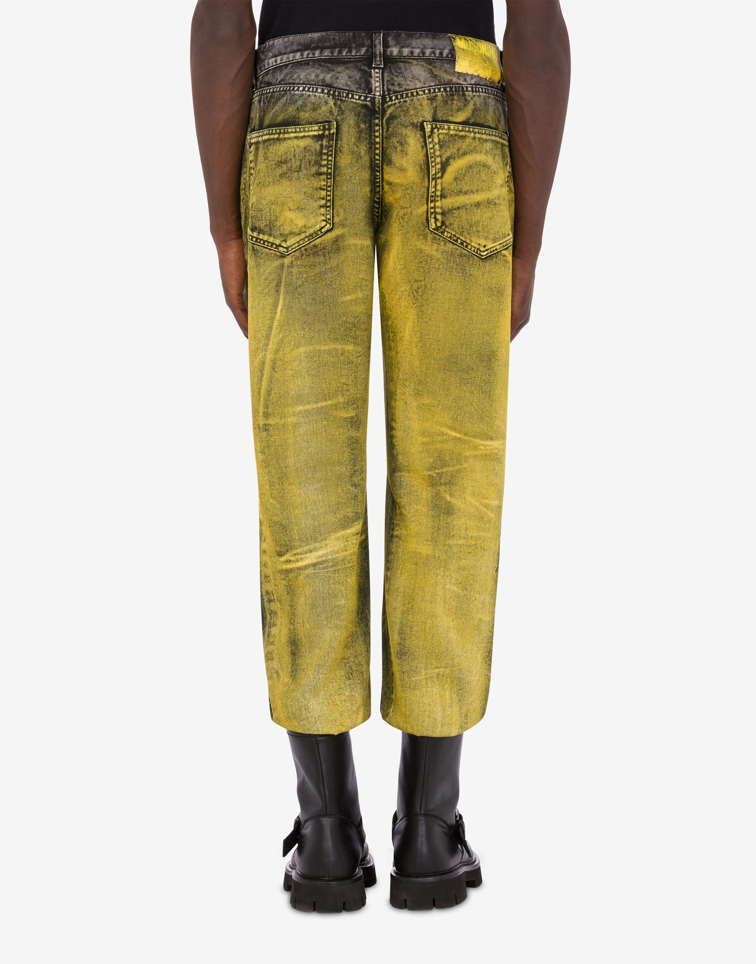 GARMENT-DYED COTTON BULL DENIM TROUSERS - 3