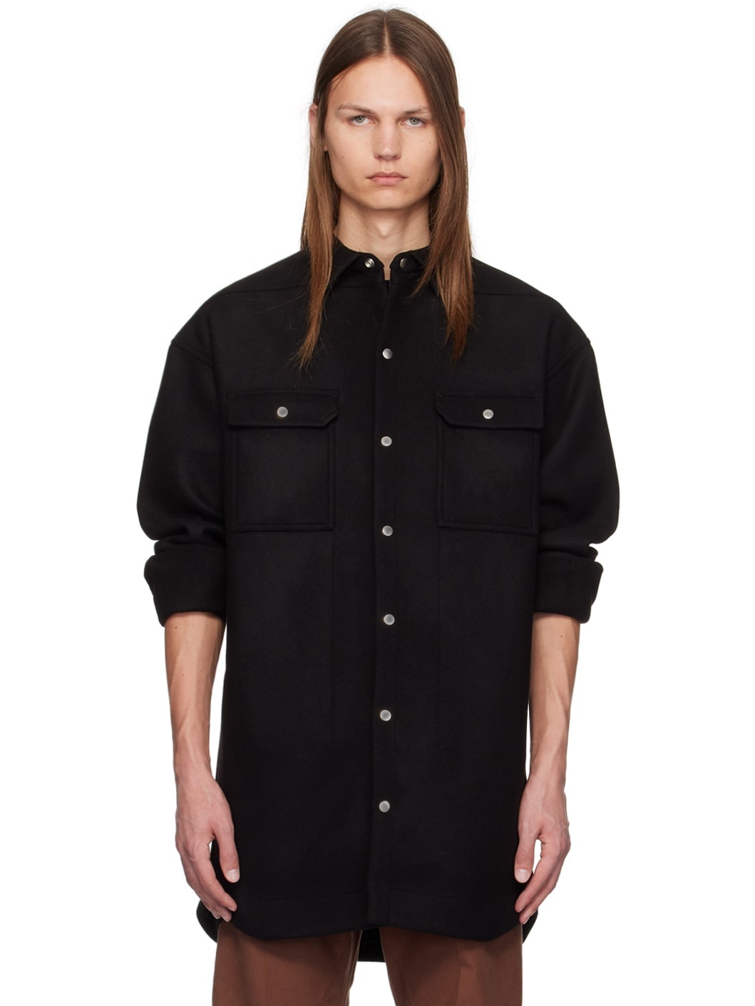 Black Porterville Melton Outer Shirt - 1