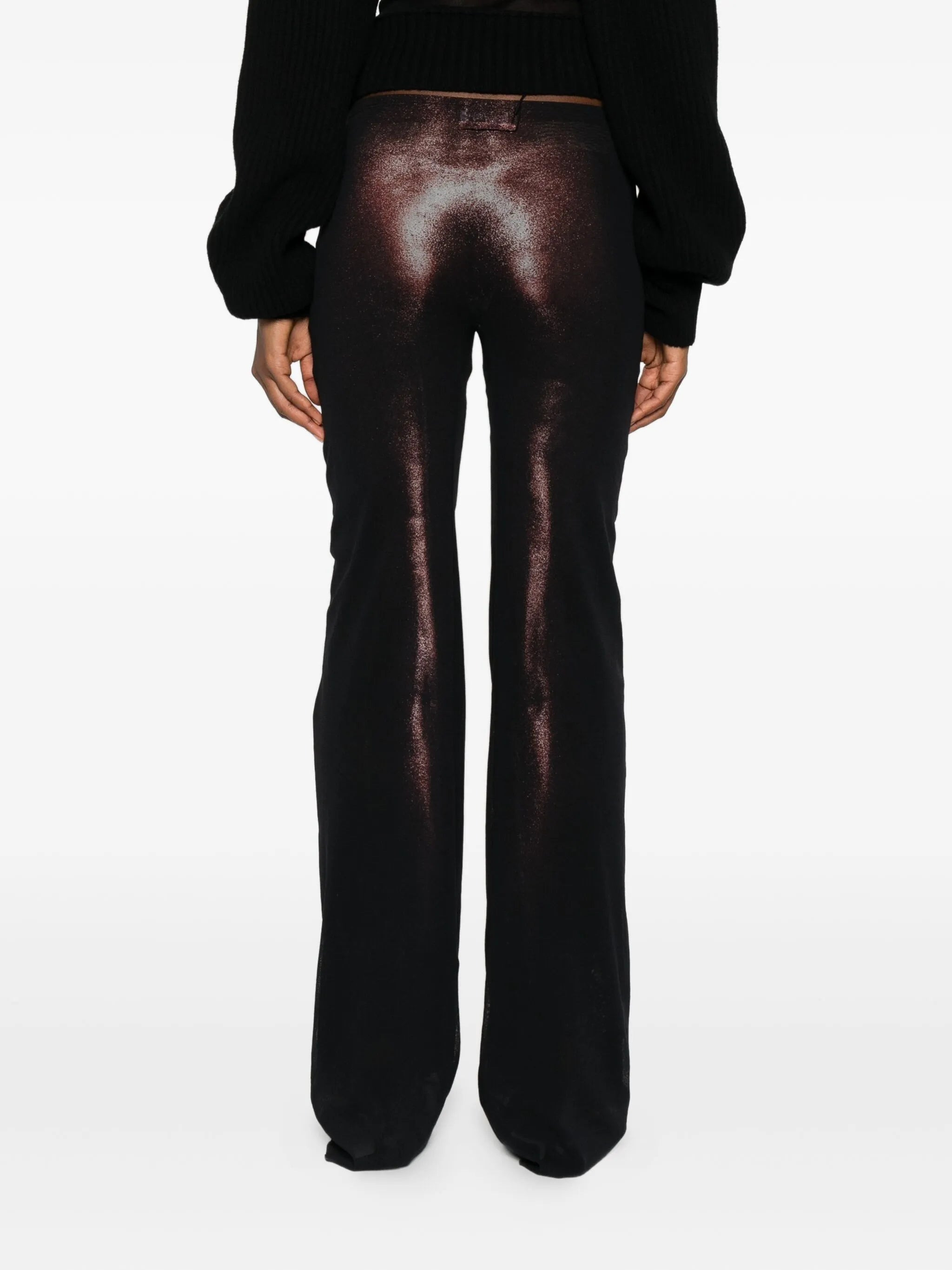 body-print mesh trousers - 4