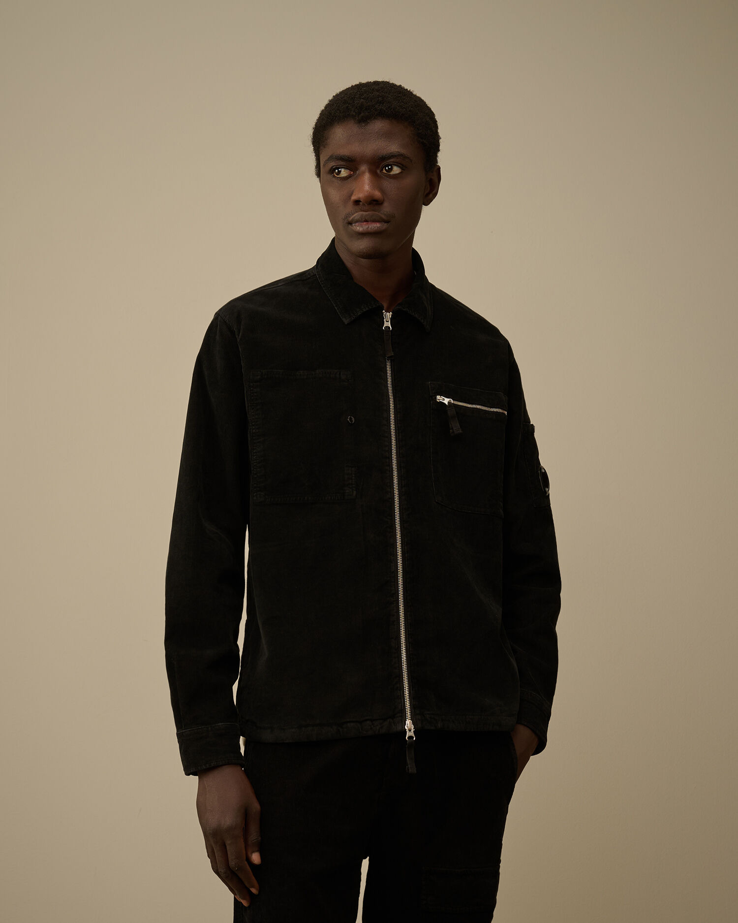 Corduroy Lens Zipped Overshirt - 3