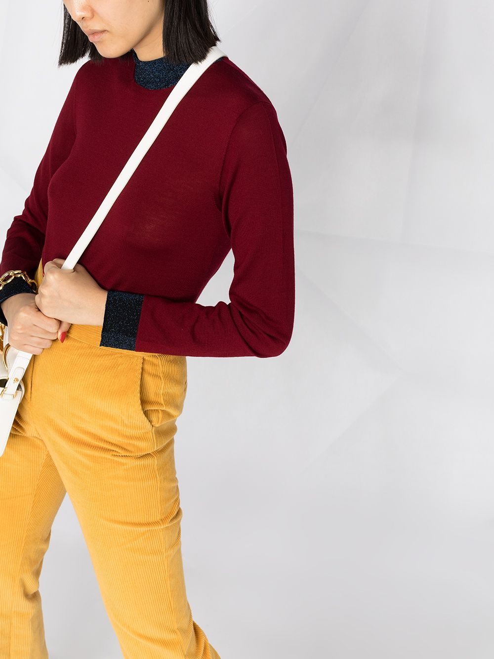 two-tone slim jumper - 3