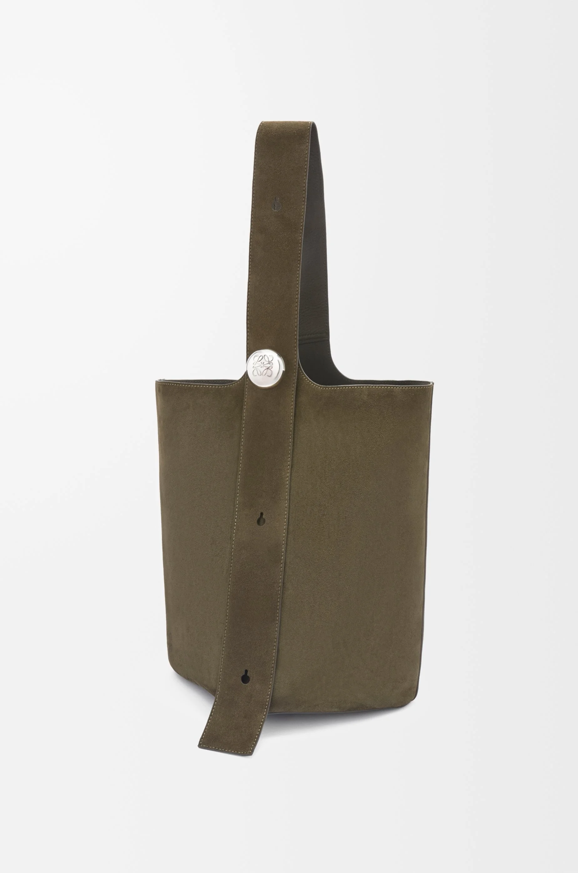 Large Pebble bucket bag in suede calfskin - 1