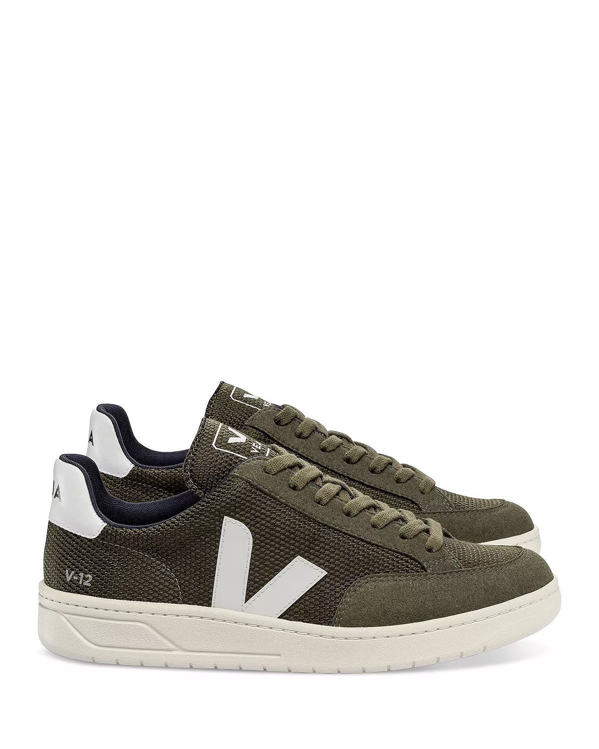 Men's V-12 Lace Up Mesh and Leather Sneakers - 3