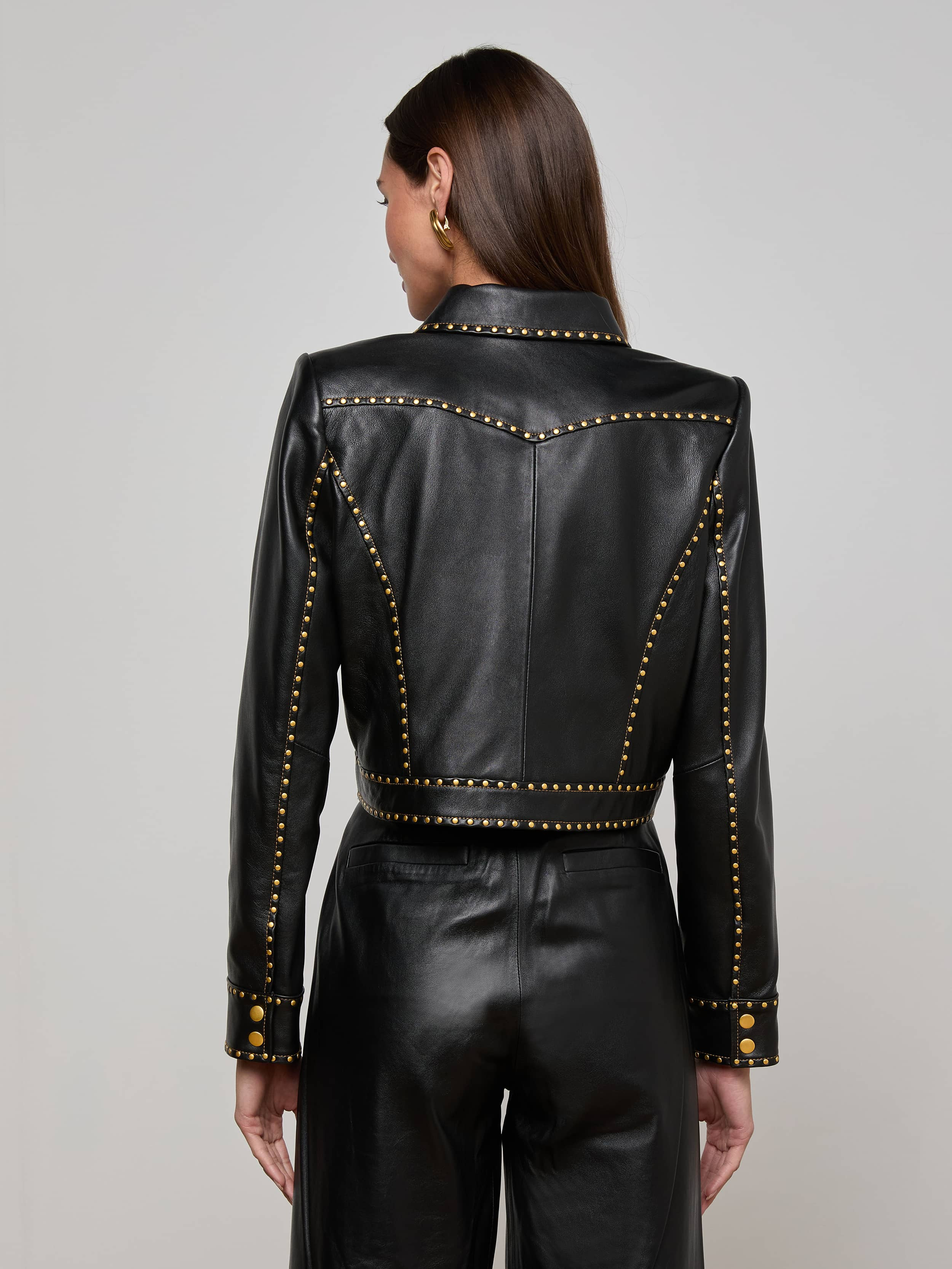 Winsome Studded Leather Jacket - 5