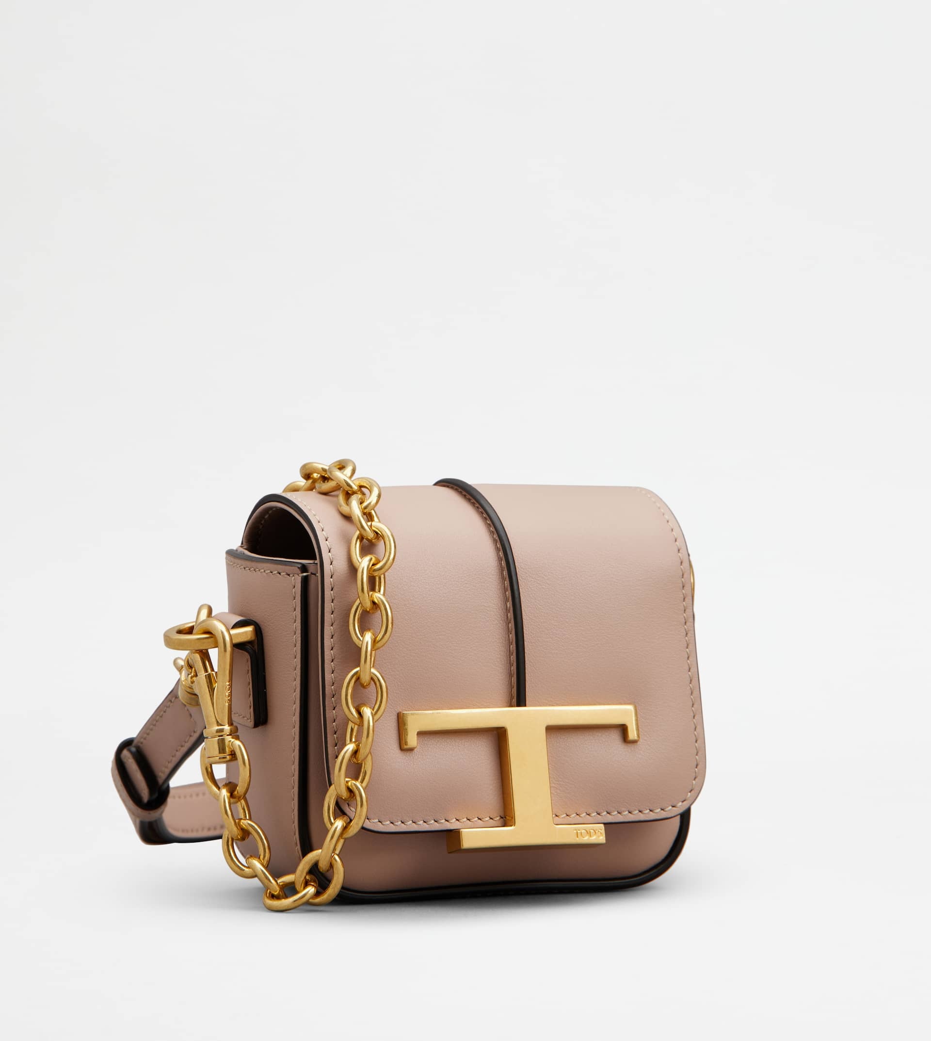 T TIMELESS CROSSBODY BAG IN LEATHER MICRO - PINK - 2