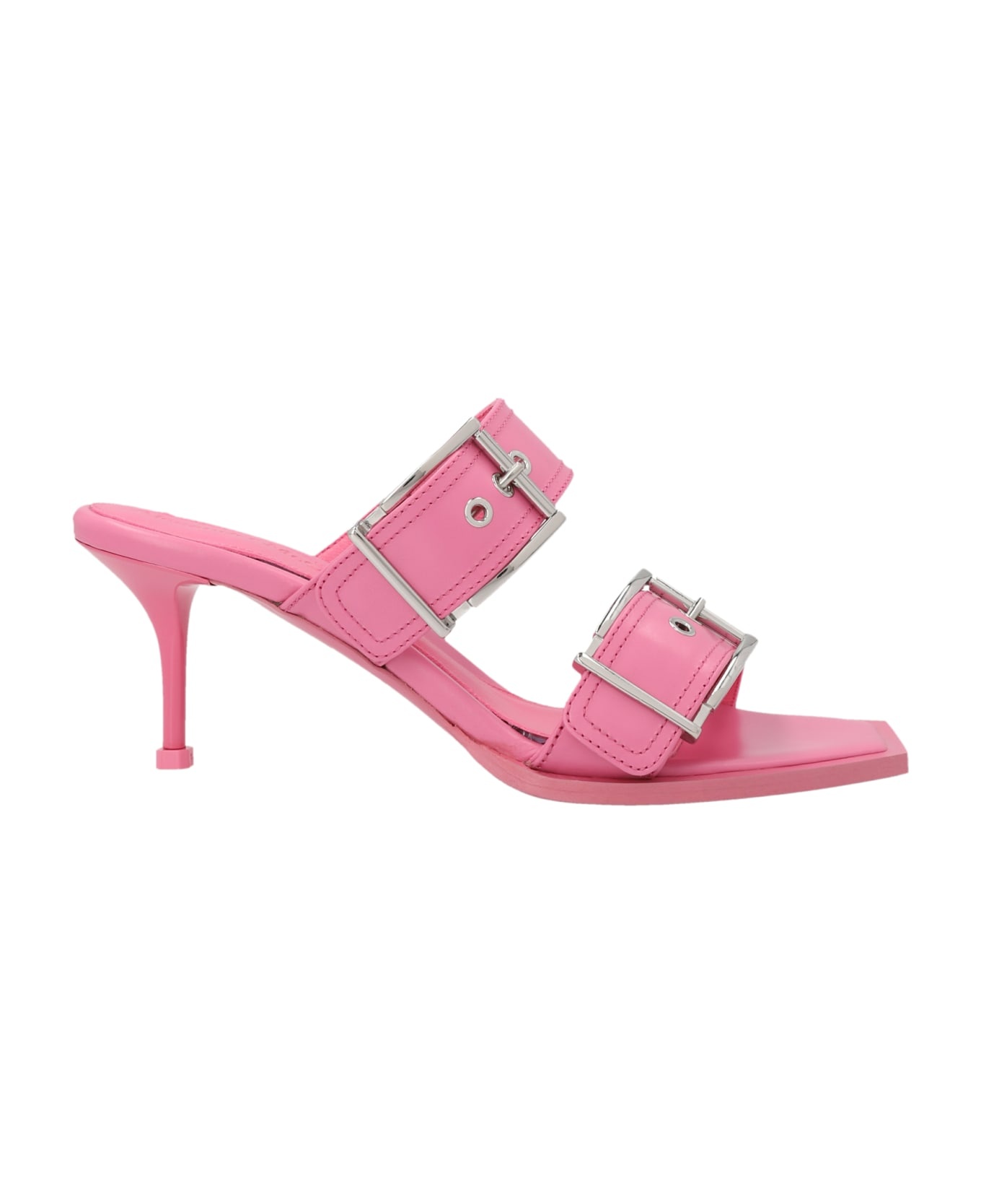 Pink Punk Sandal With Double Buckle - 1