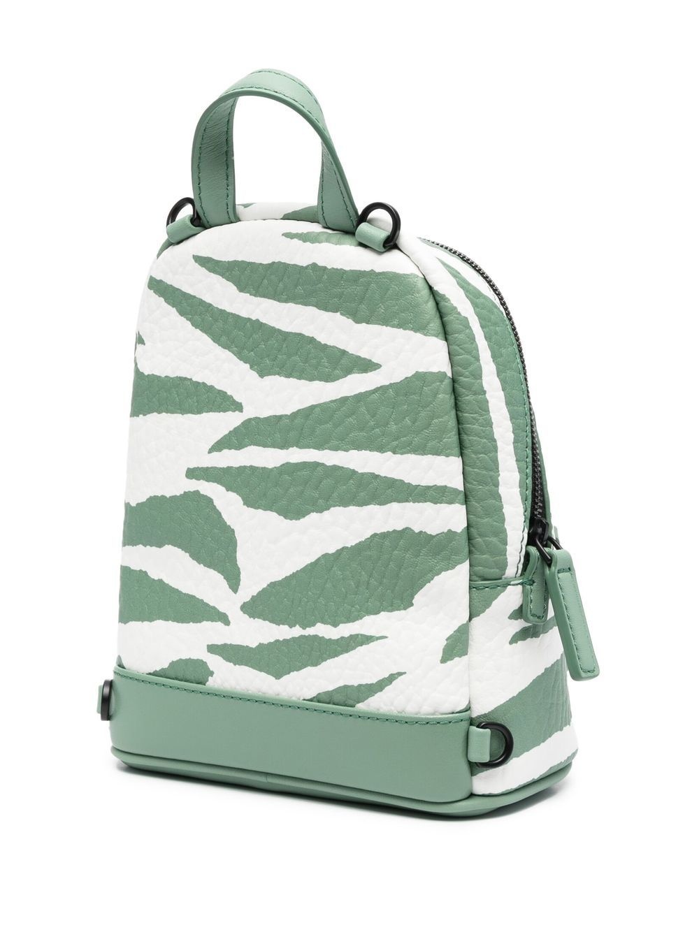 animal-print leather backpack - 3
