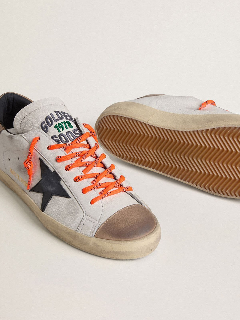 Men's Super-Star LTD in leather with black leather star and beige leather heel tab 3